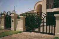 Sliding gate with matching pedestrian entrance gate